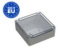 Plastic Enclosure with Clear Lid Universal 150x150x60mm Light Grey Polycarbonate IP66 / IP68 / IK07